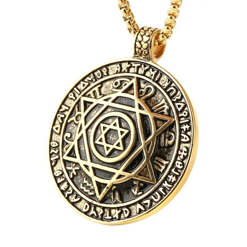 Vintage Solomon Seal Star Constellation Pendant Necklace