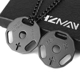 Stainless Steel Fitness Barbell Plate Pendant Necklace for Men