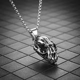Tiger Skull Necklace Openable Sabertooth Trinket High Stainless Steel Pendant