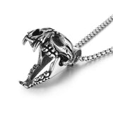Tiger Skull Necklace Openable Sabertooth Trinket High Stainless Steel Pendant
