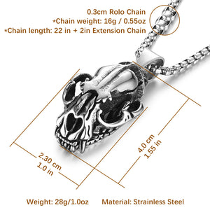 Tiger Skull Necklace Openable Sabertooth Trinket High Stainless Steel Pendant