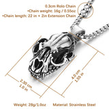 Tiger Skull Necklace Openable Sabertooth Trinket High Stainless Steel Pendant