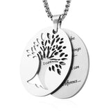 Serenity Prayer Pendant Stainless Steel Tree of Life Necklace