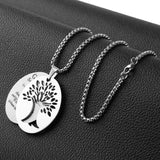 Serenity Prayer Pendant Stainless Steel Tree of Life Necklace