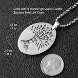 Serenity Prayer Pendant Stainless Steel Tree of Life Necklace