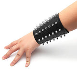 Metal Spike Studded Punk Rock Biker Leather Bracelet