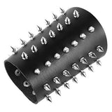 Metal Spike Studded Punk Rock Biker Leather Bracelet