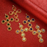 Habesha Pendant Necklace Red Green Stone Cross Ethiopian Africa Jewel