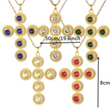 Habesha Pendant Necklace Red Green Stone Cross Ethiopian Africa Jewel