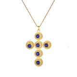 Habesha Pendant Necklace Red Green Stone Cross Ethiopian Africa Jewel