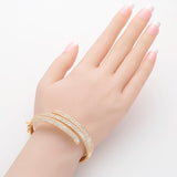 Hadiyana CZ Bangle Copper Cuff Wedding Bracelet SZ033