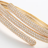 Hadiyana CZ Bangle Copper Cuff Wedding Bracelet SZ033