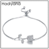 Hadiyana Rose CZ 3pcs Flower Bracelet Set
