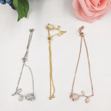 Hadiyana Rose CZ 3pcs Flower Bracelet Set