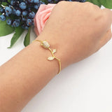 Hadiyana Rose CZ 3pcs Flower Bracelet Set
