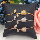 Hadiyana Rose CZ 3pcs Flower Bracelet Set