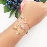 Hadiyana Rose CZ 3pcs Flower Bracelet Set