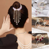 Rhinestone Tassel Hair Claw Crabs Butterfly Hair Bun Clips Hairpin
