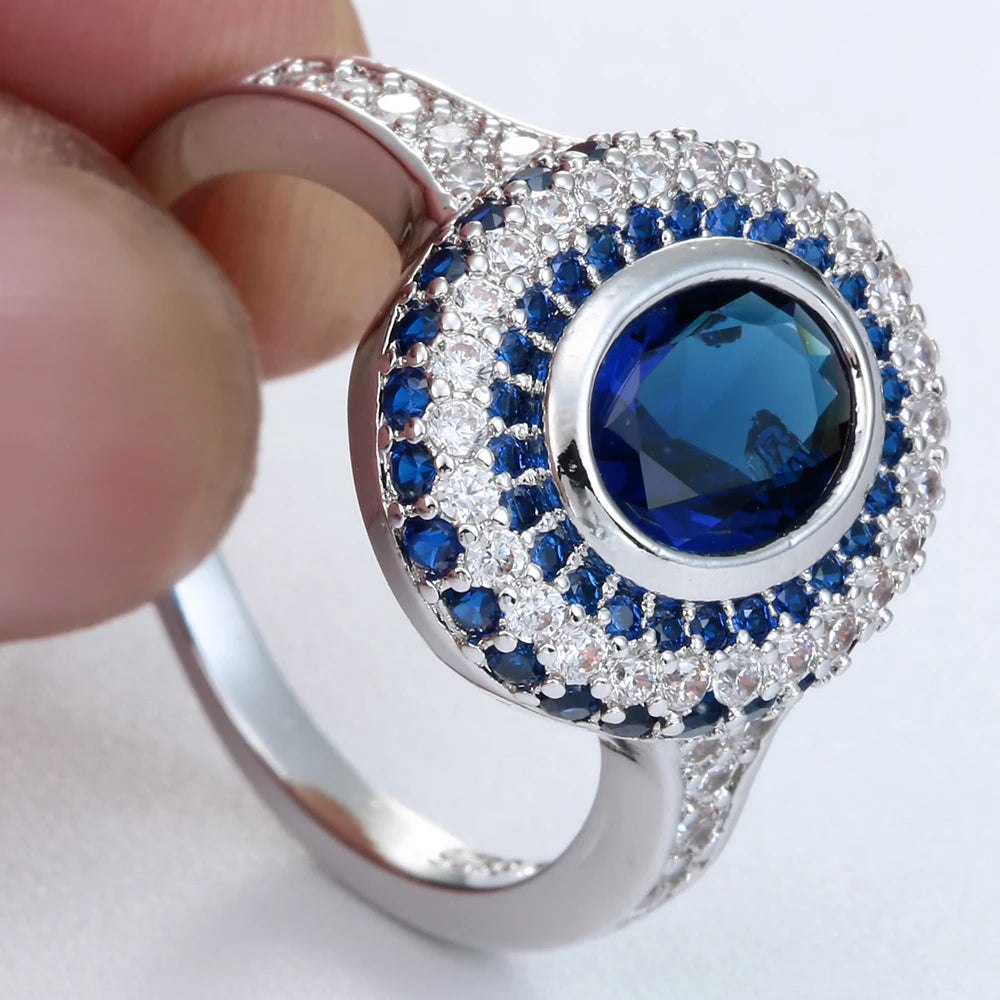 Vintage Royal Zircon Engagement Ring for Women