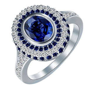 Vintage Royal Zircon Engagement Ring for Women
