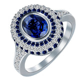 Vintage Royal Zircon Engagement Ring for Women