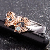 Hainon Infinity Star Zircon Silver Rings Wedding Engagement Jewelry for Women