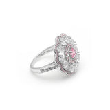 Hainon Crystal Flower Engagement Ring CZ Wedding Finger Rings