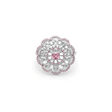 Hainon Crystal Flower Engagement Ring CZ Wedding Finger Rings