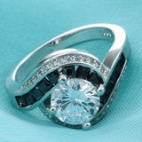 Hainon Silver Wedding Engagement Ring for Women