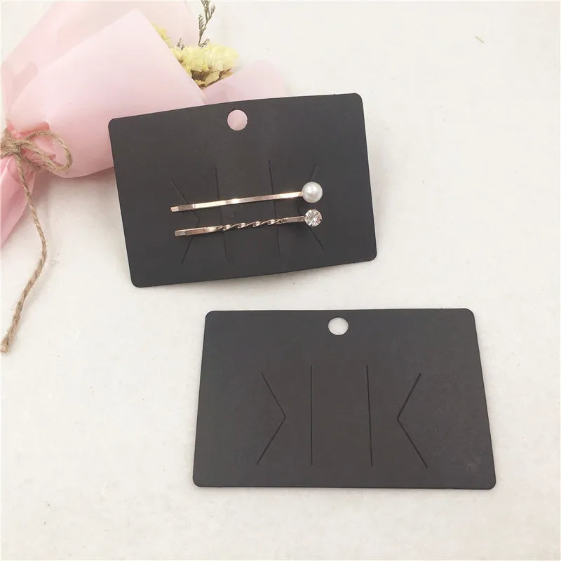 Hair Clip Jewelry Display Cards 50Pcs Brown 10x6.5cm