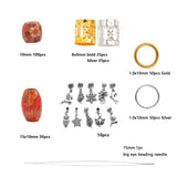 African Hair Rings Beads Cuffs Tubes Leaves Star Charms Kit
