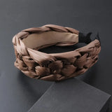 Braided Leather Hair Hoop Wide Brim Headwear