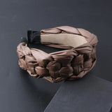 Braided Leather Hair Hoop Wide Brim Headwear