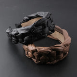 Braided Leather Hair Hoop Wide Brim Headwear