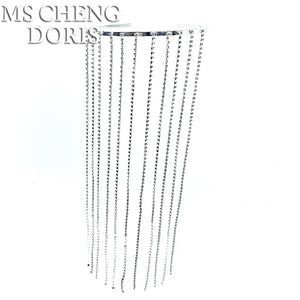 Crystal Hair Chain Headpiece with Tassel Rhinestone Tiara