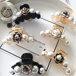 Camellia Flower Hair Claw Clip Clamp for Women