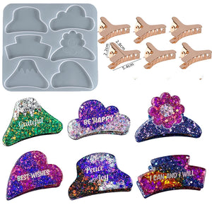 Hair Claw Clips Silicone Resin Molds for DIY Women Hairpin Crafts