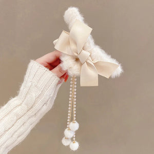 Faux Fur Hair Claw Acrylic Large Barrette for Women