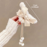 Faux Fur Hair Claw Acrylic Large Barrette for Women