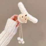 Faux Fur Hair Claw Acrylic Large Barrette for Women