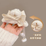 Faux Fur Hair Claw Acrylic Large Barrette for Women