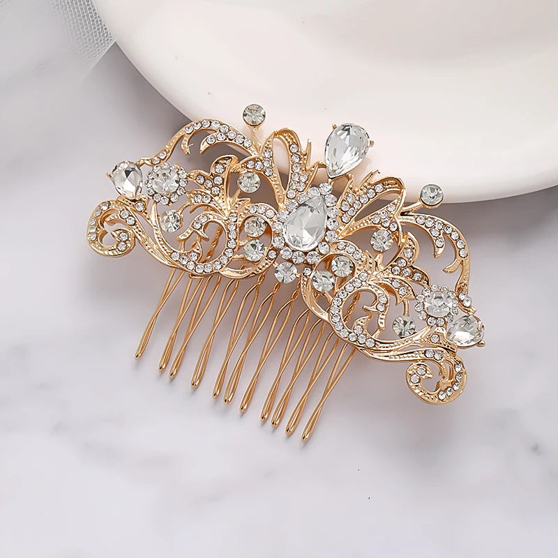 Crystal Rhinestone Hair Clip for Women Bride