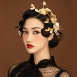 Hollow Flower Pearl Hairbands Wedding Hair Accessories For Women