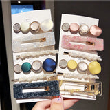 Pearl Geometric Hair Clips Headband Hairpins Barrettes Hair Jewelry 3pcs/set