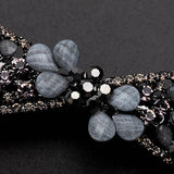 Women's Crystal Bowknot Hair Clip Retro Geometric Head Accessory