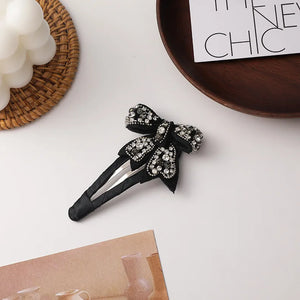 Crystal Bow Hairpin Geometry Hair Accessories for Girls
