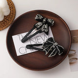 Crystal Bow Hairpin Geometry Hair Accessories for Girls