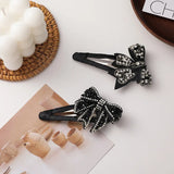 Crystal Bow Hairpin Geometry Hair Accessories for Girls