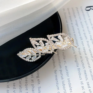 Leaf Crystal Hair Clip Tiara for Women