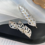 Leaf Crystal Hair Clip Tiara for Women